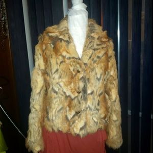 Luxuriously soft Guess faux rabbit fur jacket